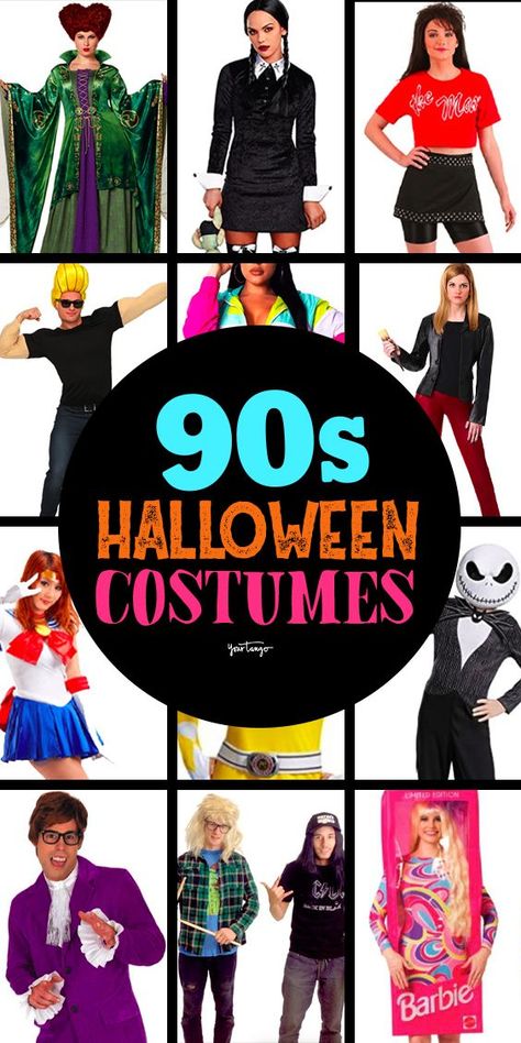 Looking for some Halloween inspo from the best decade? Try one of these 90s DIY costume ideas! Best 90s Costumes, 90s Costume Ideas, 90s Couples Costumes, 90s Fancy Dress, Diy Costume Ideas, Cartoon Halloween Costumes, Decades Costumes, 80s Halloween Costumes, Office Halloween Costumes