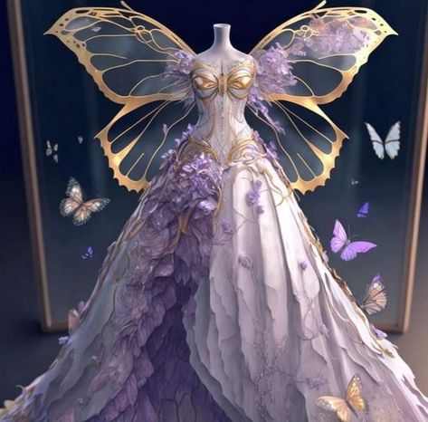 Butterfly Wedding Dress, Fairy Kingdom, Butterfly Princess, Diy Steampunk, Avengers Outfits, Digital Dress, Fairy Cosplay, Queen Outfits, Magical Dress