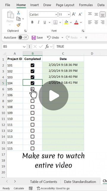 22K views · 1K likes | DataHerbert on Instagram: "Insert Checkbox With Timestamp In Excel #excel #tutorial #gsheets #education #learning #educational #exceltips #work #office #accounting" Checkbox In Excel, Microsoft Excel Formulas, Excel Formulas, Microsoft Excel Tutorial, Free Classes, Computer Education, Excel Tips, Excel Formula, Excel Tutorials