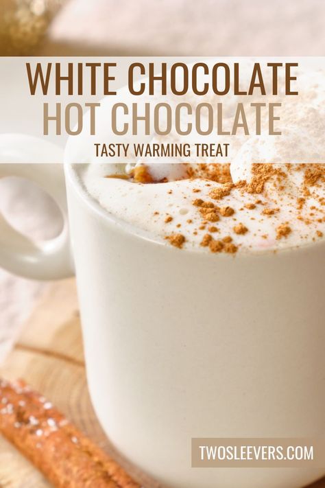 Embrace the winter chill with a comforting mug of our White Hot Chocolate. This dreamy winter treat is a delightful twist on the classic hot cocoa, featuring creamy white chocolate and a touch of vanilla. It's the perfect beverage to warm you up on a frosty day. White Chocolate Hot Chocolate, White Chocolat, White Hot Chocolate Recipe, Starbucks Hot Chocolate, Hot Winter Drinks, White Chocolate Shavings, Kid Friendly Drinks, Buttery Shortbread Cookies, Hot Chocolate Recipe