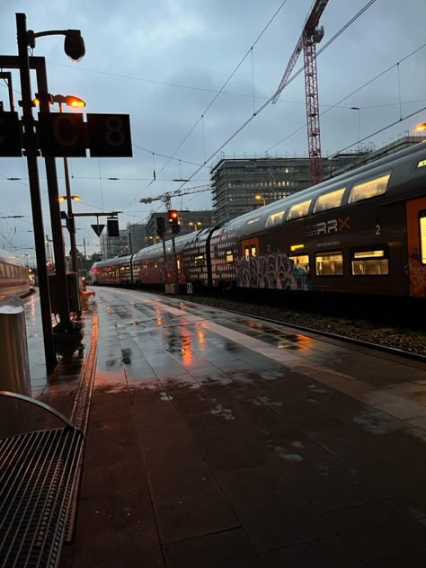 Rainy train ride vibes �🫶🫶🫶 Train Driver Aesthetic, Trains Aesthetic, Train Aesthetic, Edge Of The Universe, Train Ride, Grey Skies, Long Train, Train Rides, A Train