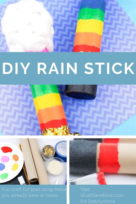 Crafts With Paper Towel Rolls, Rain Stick Crafts, Diy Paper Art, Rain Sticks, Stick Diy, Paper Towel Tubes, Crafts For Kids Paper, Rainy Day Crafts, Toilet Paper Rolls