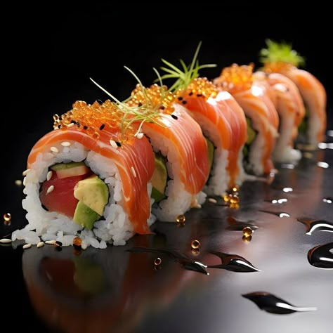 Photo professional photography image of ... | Premium Photo #Freepik #photo Sushi Reference Photos, Sushi Food Photography Styling, Japanese Cuisine Photography, Sushi Food Styling, Premium Food Photography, Sushi Images, Food Photography Sushi, Sushi Food Photography, Foto Sushi