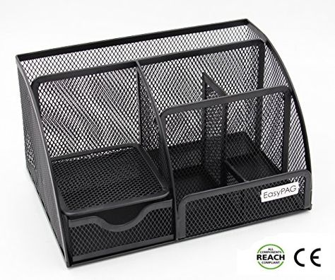 EasyPAG Mesh Desk Organizer 6 Compartment Office Accessor... https://smile.amazon.com/dp/B00PA8Z3J0/ref=cm_sw_r_pi_dp_x_kCdVybWD7PQ3G Office Supplies Design, Home School Classroom, Office Chair Accessories, Drawer Desk, Organizer Office, Letter Tray, Office Supply Organization, Desk Organization Office, Black Desk