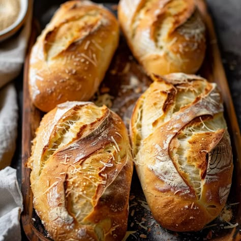 Best Crusty Italian Bread is a delightfully chewy bread with a perfectly crisp crust. It’s not heavy or overly dense either. I think it’s a perfect bread for any meal, and if you’re not a fan of crusty bread, feel free to make it slightly softer by adjusting the baking time. It will still be undeniably delicious! If you’re looking for a rustic and flavorful bread that’s not overly complicated, you’ve come to the right place. When you make this airy, crusty bread and pair it with your favorite Crusty Bread Loaf Recipe, Best Crusty Bread Recipe, Italian Crusty Bread, Homemade Crusty Bread Recipes, Crusty Soup Bread, Rustic Crusty Bread Recipe, Quick Rustic Bread Recipe, Rustic Bread Loaf, Rustic Italian Crusty Bread