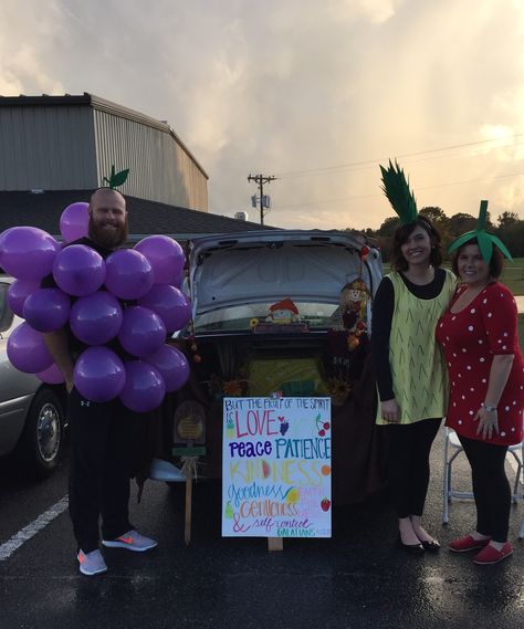 "Fruit of The Spirit" trunk or treat 2015! Church Trunk, Trunker Treat Ideas, Spirit Costume, Trunk Or Treat Ideas, Fruits Of The Spirit, Fall Fest, Kids Treat, Treat Ideas, Logo Gallery