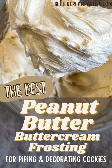 Amazingly smooth & easily pipeable, this peanut butter buttercream frosting uses powdered peanut butter. Pipable Frosting, Buttercream Frosting For Piping, Frosting For Piping, Peanut Butter Buttercream Frosting, Butter Frosting Recipe, Chocolate Peanut Butter Frosting, Superbowl Recipes, Peanut Butter Frosting Recipe, Peanut Butter Buttercream