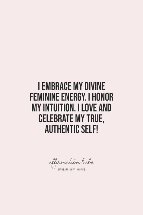 Affirmations to embrace the divine feminine. Click this pin to access Goddess Affirmations on The Affirmation Babe podcast! Goddess Affirmations, Divine Feminine Quotes, Feminine Quotes, Divine Feminine Art, Goddess Quotes, Goddess Vibes, Birth Affirmations, Divine Feminine Spirituality, Divine Feminine Energy