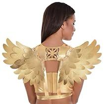 Gold Goddess Costume, Metallic Wings, Wing Harness, Gold Harness, Home Halloween Costumes, Angel Halloween, Pixie Wings, Angel Halloween Costumes, Lace Costume