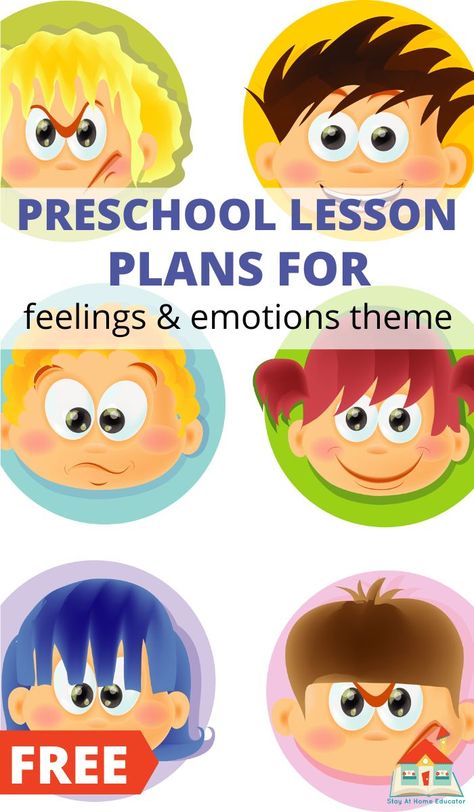 Teach your preschooler about recognizing and expressing their feelings and emotions with these feelings and emotions lesson plans. Done for you, just print and teach! These free preschool lesson plans feature over 16, nearly no-prep, hands-on preschool activities that will teach your preschooler or toddler about self-regulation and emotional intelligence. Perfect for remote learning and homeschoool preschool. Self Regulation Activities For Preschoolers, Preschool Feelings And Emotions Activities, Preschool Counseling Lessons, Preschool Social And Emotional Activity, Learning About Emotions For Preschoolers, Emotions Language Activities Preschool, Preschool Activities On Emotions, Social Emotional Lesson Plans Preschool, Crafts About Emotions For Preschoolers