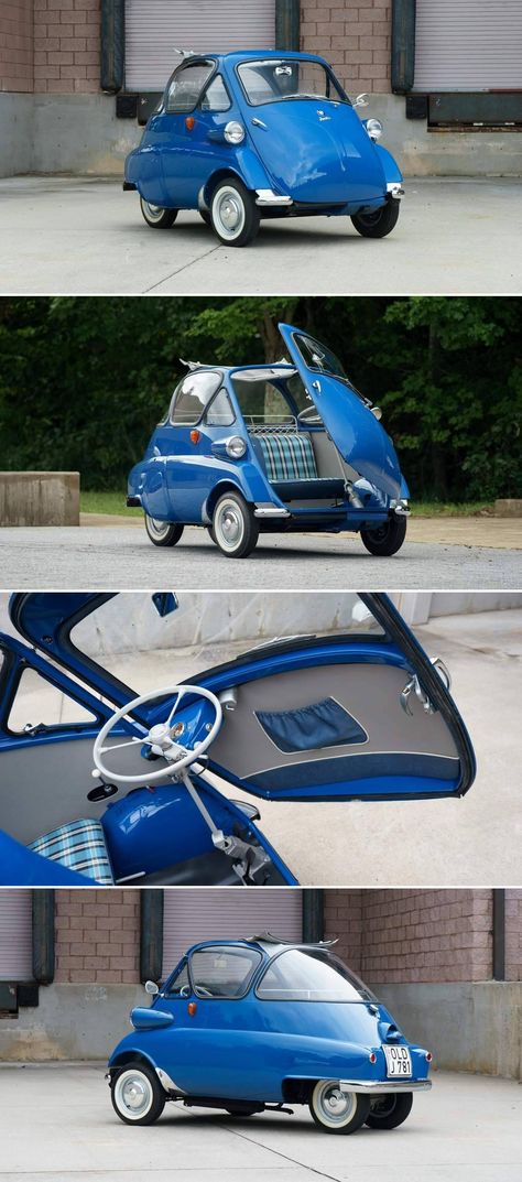 Isetta Bmw, Bmw Isetta 300, Bmw Isetta, Old Vintage Cars, Microcar, Tiny Cars, Car Camper, Car Volkswagen, Jeep Cars