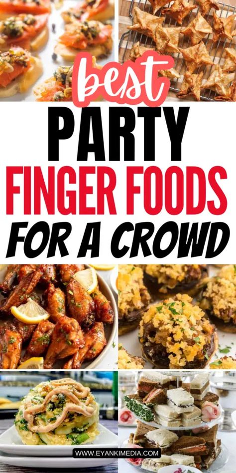 Looking for the best party finger foods for a crowd? These delicious and easy-to-make party finger foods are perfect for any gathering, whether it’s a casual get-together or a big celebration like birthday. From bite sized snacks to savory party appetizers, these finger food ideas for a party are crowd pleasers and sure to impress your guests! #PartyFingerFoods #EasyFingerFoods #PartyAppetizers #CrowdPleasingRecipes via @eyankimedia Appetizer Trays Ideas Finger Foods, Food Ideas For Party Easy, Large Party Food Ideas Feeding A Crowd Appetizers, Cheap Party Meals, Easy Sides For A Party, Savoury Food Platters, Birthday Party Appetizers Kids, Healthy Food For Party, Hearty Party Food