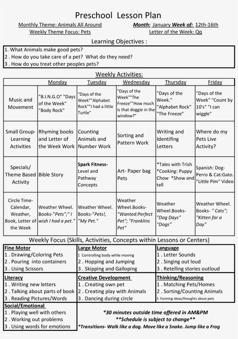 Monthly Lesson Plan Template Elegant Full Size Free Preschool Monthly Lesson Plan Templates Lesson Plan Ideas For Toddlers, Early Childhood Lesson Plan Template, Monthly Lesson Plan, Lesson Plans For Preschool, Toddler Lesson Plans Template, Preschool Weekly Lesson Plans, Daycare Lesson Plans, Preschool Lesson Plan Template, Lesson Plan Ideas