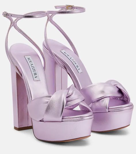 Purple High Heels, Dr Shoes, Shoes Heels Classy, Purple Shoes, Leather Platform Sandals, Shoe Inspiration, Girly Shoes, Elegant Shoes, Fashion Heels