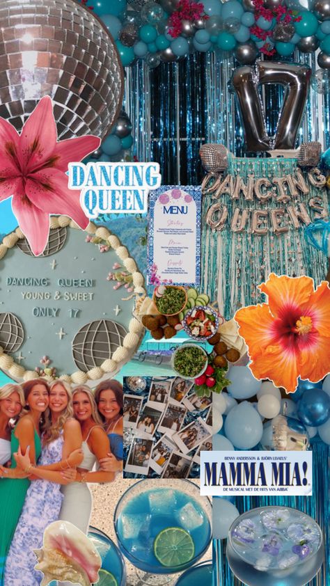 Mama Mia birthday party Mamma Mia Prom, Mama Mia Theme, Mamma Mia Disco, Mama Mia Birthday, Mamma Mia Theme, Mama Mia Party, Queen Birthday Party, 17th Birthday Party Ideas, Mamma Mia Birthday