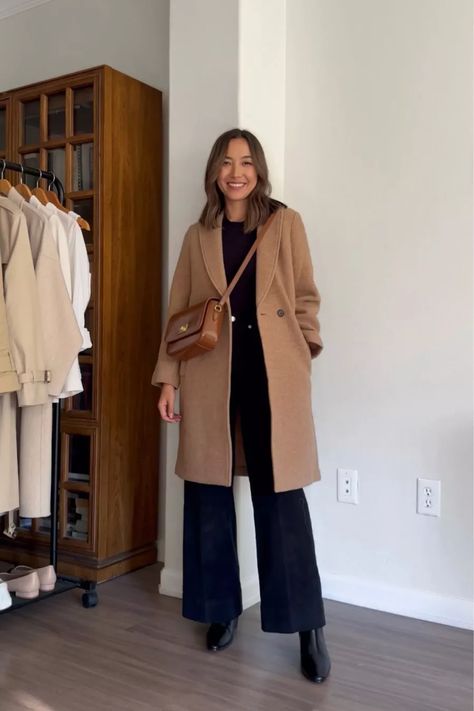 Women’s Pea Coat Outfits, Womens Coat Outfit, Womens Wool Coat Outfit, Dressy Trench Coat Outfit, Camel Coat Winter Outfit, Winter Long Coat Outfits, Long Tan Coat Outfit, Hokkaido Outfit, Camel Peacoat Outfit