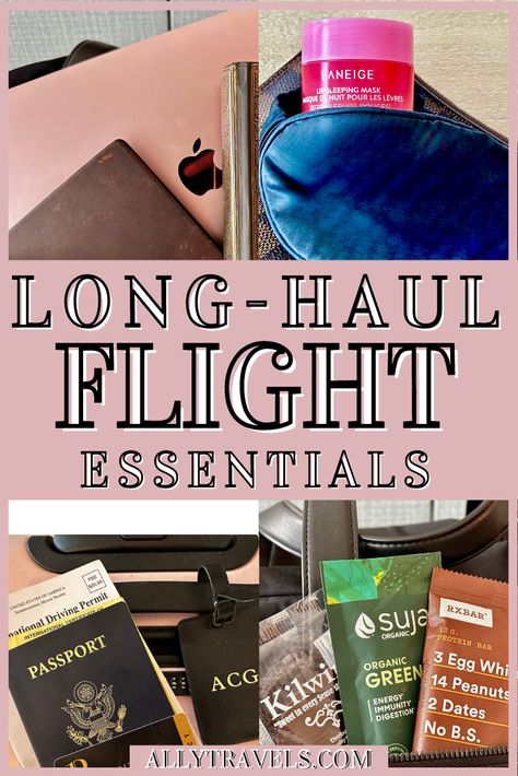 plane essentials Jet Lag Tips, International Flight Tips, Overnight Flight Essentials, International Flight Essentials, Long Flight Hacks, Essentials For Long Flights, Long Flight Essentials, Long Haul Flight Essentials, Long Flight Tips