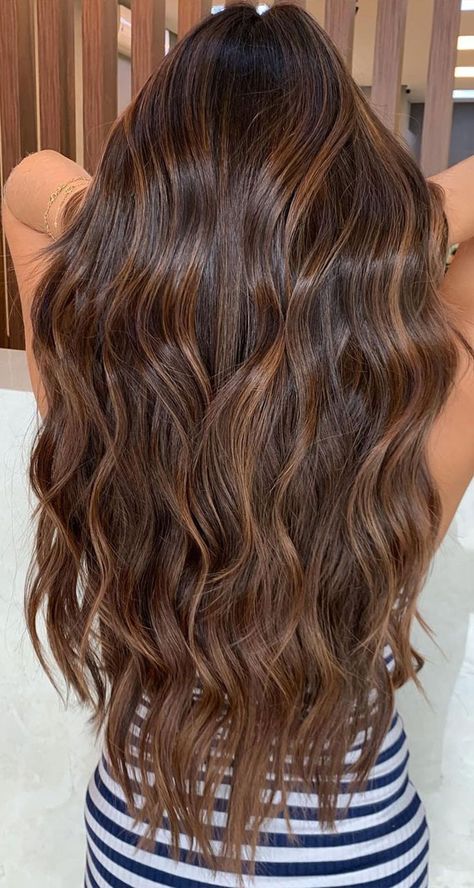 Caramel Hair With Brown, Pelo Chocolate Claro, Coffee Hair Colour, Balayage Chocolate Claro, Chocolate And Caramel Hair, Brown And Caramel Hair, Caramel Chocolate Hair, Milk Chocolate Highlights, Coffee Brown Hair Color