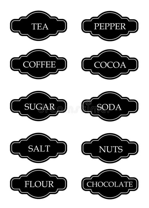 Kitchen Stickers Printable Labels Free, Kitchen Stickers Printable, Spices Stickers, Seasoning Labels, Pantry Labels Template, Spice Stickers, Pantry Labels Printable, Baking Wallpaper, Kitchen Canister Labels