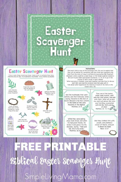 Resurrection Scavenger Hunt, Easter Preschool Theme, Easter Scavenger Hunt Clues, Easter Egg Scavenger Hunt, Easter Treasure Hunt, Easter Scriptures, Printable Easter Activities, Christ Centered Easter, Easter Lessons