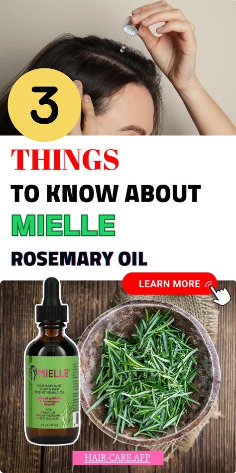 This pin features 3 beauty tips on how to use Mielle Rosemary Oil for hair growth. Although everyone has been raving about this hair product for several years, there're some things you should know about this beauty product before you add it to your shopping list. This hair treatment is pretty universal and can be used for any hair type. Whether you have textured curly hair or your hair is straight, you can grow long healthy hair with this cheap but effective hair remedy Best Rosemary Oil For Hair Growth, Miele Hair Oil, Diy Mielle Hair Oil, How To Use Hair Oil For Hair Growth, Mint For Hair Growth, Rosemary Oil For Hair Growth Routine, Using Rosemary Oil For Hair Growth, Best Scalp Oil For Hair Growth, Mielle Rosemary Mint Oil Hair Growth