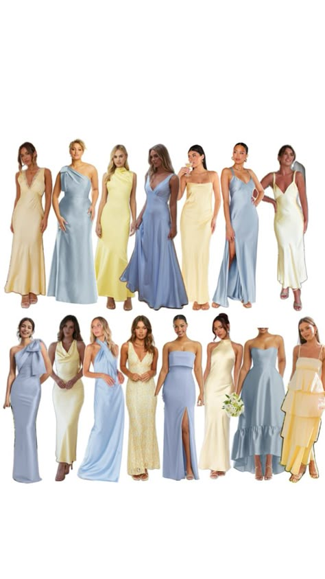 Blue Yellow Bridesmaid Dresses, Light Blue And Yellow Bridesmaid Dresses, Tuscan Wedding Theme Rustic Italian Bridesmaid Dresses, Blue And Yellow Bridesmaids, Yellow And Blue Bridesmaid Dresses, Blue And Yellow Bridesmaid Dresses, Blue And Yellow Dress, Yellow Bridesmaid, Provence Wedding