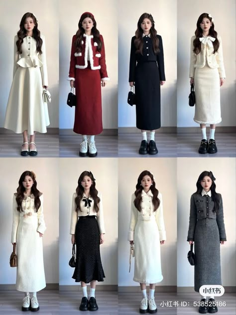 Elegant Ootd Classy, Manhwa Inspired Outfits, Dodohee Fashion, Korean Style Outfits Classy, Korean Winter Dress, Business Winter Outfits, Elegant Korean Outfit, Korean Outfits Elegant, Korean Classy Outfits