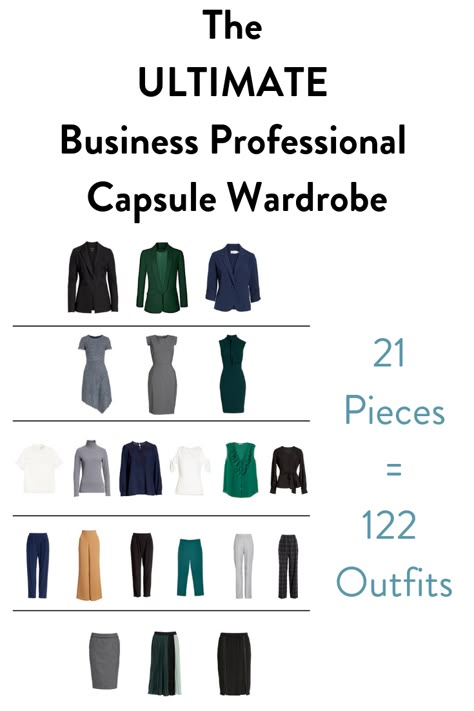 New year, new wardrobe, am I right? But your business professional capsule wardrobe doesn't have to break the bank or be a million pieces. You can do it with just 21 pieces and not even repeat an outfit, take that Karen. Boho Capsule Wardrobe, Business Professional Capsule Wardrobe, Business Professional Capsule, Business Capsule Wardrobe, Professional Capsule Wardrobe, Business Capsule, Minimal Capsule Wardrobe, Mode Ab 50, French Capsule Wardrobe