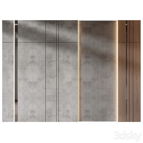 wall panels | set 348 - Other decorative objects - 3D model Wall Cladding Designs, Stair Paneling, Modern Wall Paneling, Bed Back Design, Cladding Design, Tv Unit Interior Design, Home Lighting Design, Wall Panel Design, Minimalist Interior Style