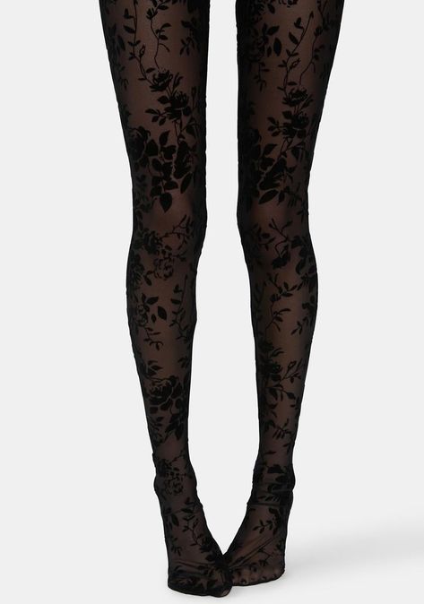 Embroidered Tights, Black Lace Tights, Goth Tights, Black Patterned Tights, Funky Tights, Cool Tights, Pattern Tights, Floral Tights, Cute Tights