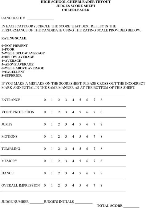 High School Cheerleader Tryout Judges Score Sheet Cheerleading Tryouts, High School Cheerleader, High School Funny, Cheerleading Jumps, Cheerleading Workouts, School Cheerleader, Cheer Tryouts, High School Cheerleading, Cheer Routines