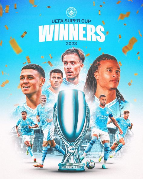 Winners Poster Design, Champions League Poster, Premier League Winners, Football Final, Social Media Campaign Design, Goals Football, Sports Design Ideas, Uefa Super Cup, Iptv Subscription