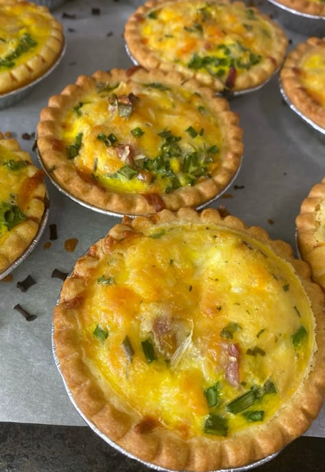 The Best Easy Ham, Cheese and Chives Quiche Recipe. – Beauty and the Bay Ham And Cheese Tart, Ham And Cheese Puff Pastry Quiche, Mini Ham Quiche Recipes, Quiche Tart Recipes, Tenderflake Quiche Recipe, Ham And Cheese Mini Quiche Tarts, Ham And Cheese Mini Quiche, Homemade Mini Quiche, Make Ahead Mini Quiche