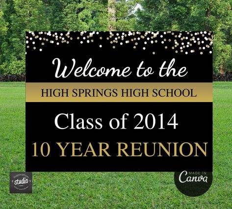 Reunion Party, Party Welcome Sign, High School Reunion, School Reunion, Yard Sign, Sign Templates, Yard Signs, Welcome Sign, High School