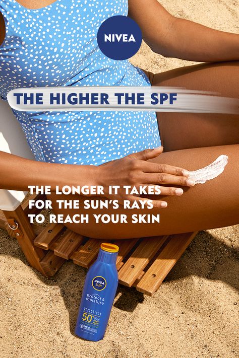 Spf Instagram Post, Nivea Ads, Sunscreen Advertisement, Sunscreen Ads Design, Sunscreen Infographic, Sunblock Product Photography, Sun Lotion, Instagram Template Design, Protector Solar