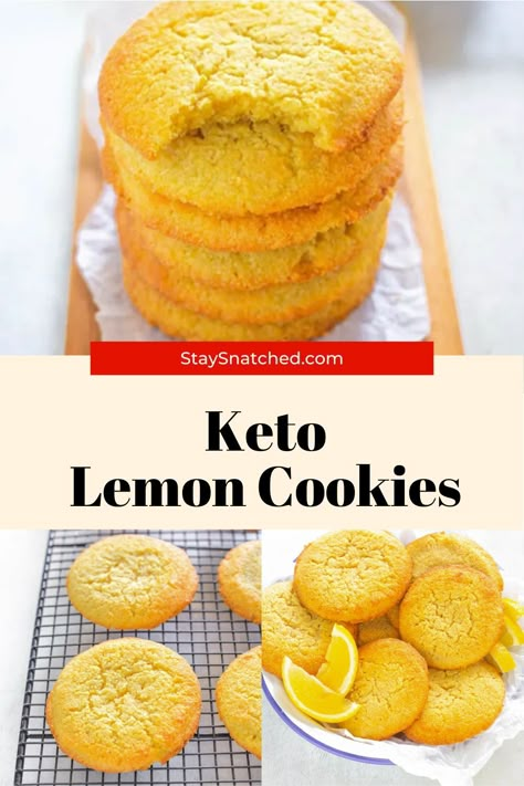 Keto Lemon Cookies, Sugar Free Dessert Recipes, Galletas Keto, Cookies Video, Lemon Cookies Recipes, Keto Cookie Recipes, Almond Flour Cookies, Baking With Almond Flour, Postre Keto