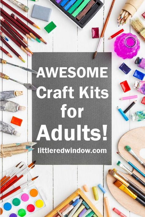 Ready to try something new? Check out these fun craft kits for adults and get creative. You might find your next new obsession! Craft Kits To Sell, Diy Gifts Sewing, Kits To Sell, Craft Night Party, Cheap Craft Supplies, Crafts Cardboard, Crafts For Beginners, Craft Kits For Adults, Gifts Sewing