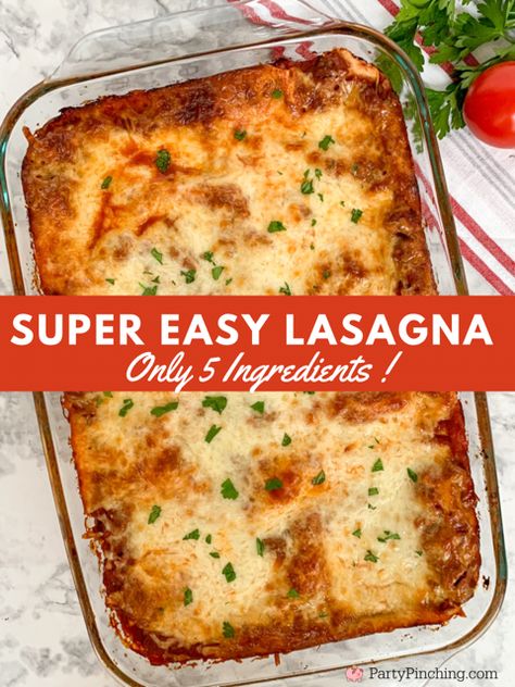 Easy Tasty Lasagna Recipe, 3 Ingredient Lasagna, Easy Good Lasagna Recipe, No Cook Lasagna Recipe, Easy Homemade Lasagna Recipe, Recipes For Lasagna Easy, Lasagna Recipe Easy Simple, Easy Baked Lasagna, No Bake Noodles Lasagna Recipe