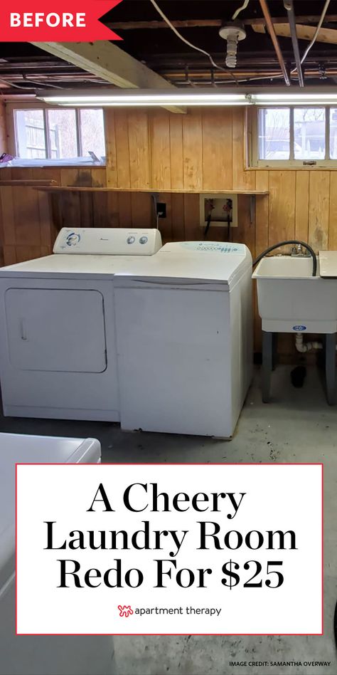 Laundry Room Makeover Before And After, Laundry Before And After, Old Laundry Room Makeover, Unfinished Basement Laundry Room Makeover, Diy Basement Laundry Room Makeover, Painting Laundry Room Walls, Paneling In Laundry Room, Unfinished Laundry Room Basement, Paneling Laundry Room