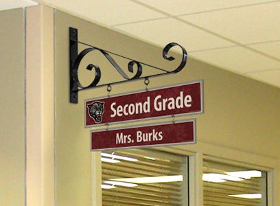 Teacher Signs | Classroom Door Signs | Descon Custom Signs Teacher Name Signs For Door, Campus Beautification, Classroom Signage, Hallway Signs, Classroom Ceiling, Principal Ideas, Classroom Door Sign, School Signage, Commercial Signage