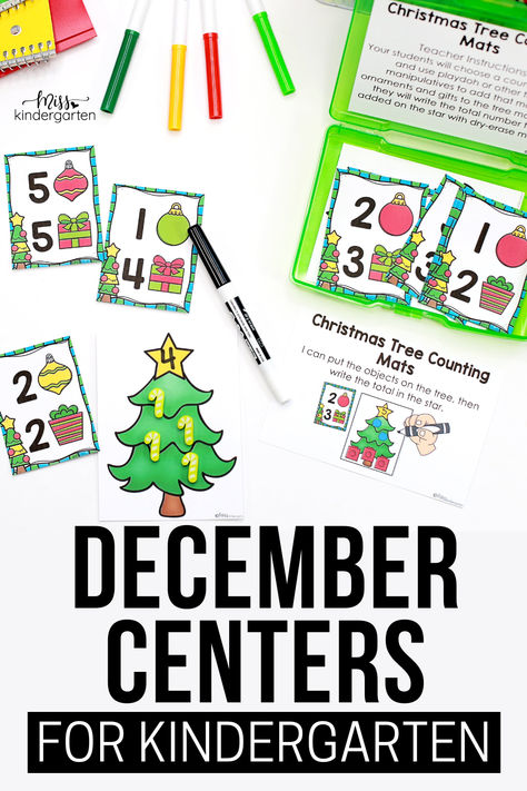 If you're looking for some seasonal math and literacy activities for your daily learning routine, check out these low-prep centers for December! In this post, I'm sharing engaging December centers for kindergarten that your students will love! Click here to take a closer look at these kindergarten centers for December. Christmas Centers For Kindergarten, Christmas Math Centers Kindergarten, December Kindergarten Activities, December Centers, Learning Routine, Christmas Math Centers, December Kindergarten, Centers For Kindergarten, Miss Kindergarten