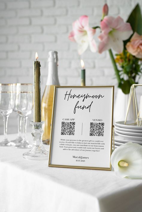 Honeymoon Fund QR Code Sign, Venmo QR Code Sign, Minimal Wedding Sign, QR Code Modern Wedding Sign Love Qr Code, Wedding Honeymoon Fund, Honeymoon Fund Sign, Wedding Qr Code, Wedding Fund, Qr Code Sign, Qr Code Wedding, Honeymoon Fund, Wedding Playlist