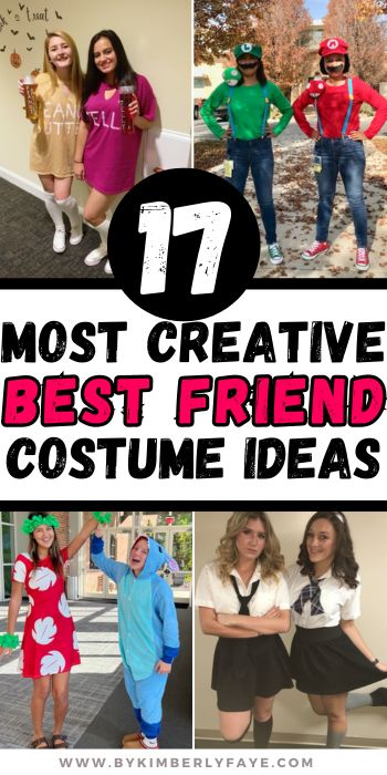 Here are 17 Most Creative Best Friend Costume Ideas You Should Copy. Choosing the perfect costume with your best friend can make any event, especially Halloween, more exciting and memorable. Whether you want to be Easy Friends Halloween Costumes, Cute Halloween Friend Costumes, Dynamic Duo Halloween Costumes Friends, Two Friends Halloween Costume Ideas, Two Friend Costumes, Good Best Friend Halloween Costumes, Cute Friends Costumes, Fun Bestie Halloween Costumes, Best Friend Diy Costumes