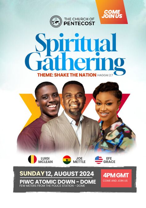 Spiritual Gathering Church Poster Church Flyer Design, Fireworks Photography, Church Media Design, Social Media Branding Design, Adobe Illustrator Graphic Design, Media Branding, Church Poster Design, Logo Design Video, Flyer Design Inspiration