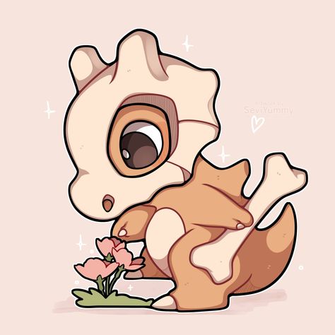 Cubone 🌸 . . #pokemon #cubone #cute #anime #fanart Pokemon Art Easy, Pokemon Anime Fanart, Cubchoo Pokemon Art, Trapinch Pokemon Art, Pokemon Drawings Cute, Z Crystals Pokemon, Charmeleon Pokemon Art, Cute Pokemon Stickers, Pokemon Starters Art