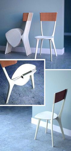 Origami Furniture, Unique Chairs Design, Simple Dining Chairs, Chairs For Small Spaces, Convertible Furniture, Recliner Chairs, Unique Chair, Folding Furniture, Dining Chair Design