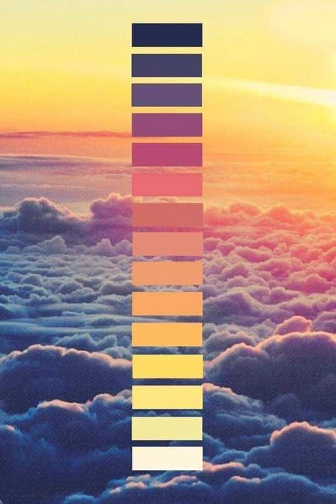 Colors in nature - Imgur Sky Gradient Color Palette, Colour Gradient Palette, Colour Palette Landscape, Sun Colour Palette, Color Gradient Palette, Sky Colour Palette, Sun Color Palette, Drawing Color Palette, Landscape Color Palette