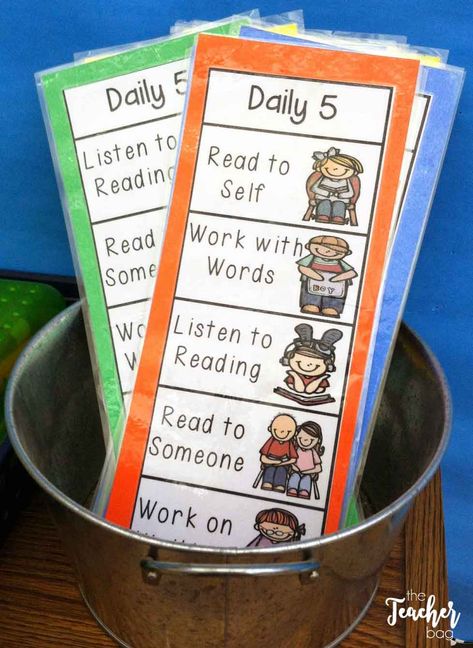 Daily 5 Kindergarten, Daily 5 Stations, Daily 5 Centers, Daily 5 Activities, Daily Five, Teacher Bag, 2nd Grade Reading, Teaching Language Arts, First Grade Reading