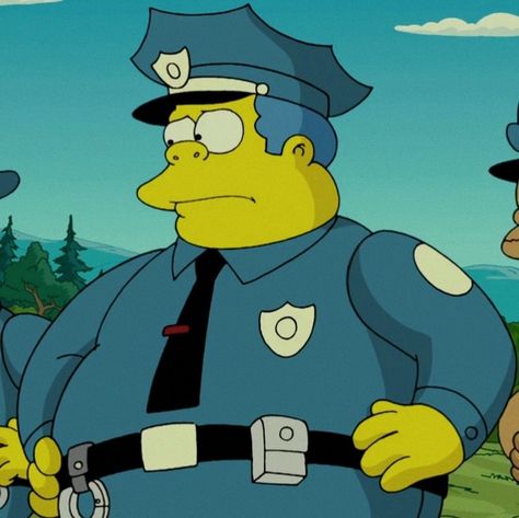 the simpsons chief wiggum aesthetic icons Chief Wiggum, The Simpson, The Simpsons, Family Guy, Humor, Collage, Disney, Memes, Pins