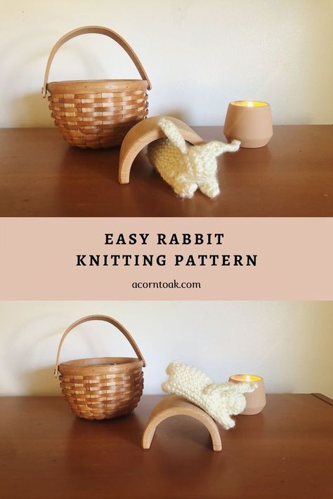 This was my first ever knitting project! The boys each received one of these in their easter basket. I found the craft in the book Creative Play for Your Toddler: Steiner Waldorf Expertise and Toy Projects for 2 – 4s. This is a great resource for creating toys for small children. This was a very simple project. This bunny was knit with the garter stitch, which I think yielded the best results, but feel free to experiment with other stitches! The bunny is a simple square knit flat. Waldorf Easter Basket, Waldorf Easter Crafts, Rabbit Knitting Pattern, Steiner Waldorf, Book Creative, Unique Gifts For Kids, Easy Easter Crafts, Easy Knit, Easter Inspiration